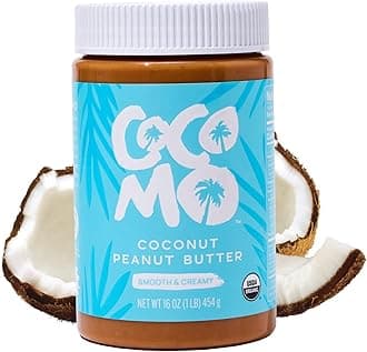 Cocomo Coconut Peanut Butter Spread, 16 oz - Organic Peanut Butter, Natural, Gluten Free, Vegan, High Protein, Healthy Snack, Smooth and Creamy