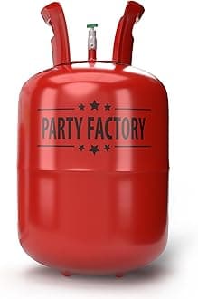 Helium Tank - 400 liters for up to 50 assorted balloons (latex, LED & foil) – Party birthday decoration disposable gas cylinder – bendable filling valve – For decorative occasions