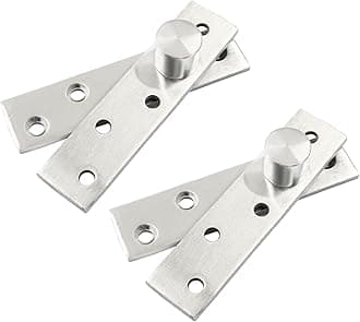 2pcs Eccentric Shaft Hinge, Heavy Duty Pivot Hinge, 360 Rotating Hidden Door Hinges, Stainless Steel Hinges Up Down Shaft with Fixing Screws (100mm X 20mm)