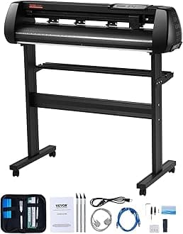 VEVOR 34inches Vinyl Cutter Machine, Bluetooth Cutting Plotter Machine, 400in/10m Accuracy Steel Roller Shaft Adjustable Speed Force, SignMaster Tool Kit for Sign Making Windows & Mobile