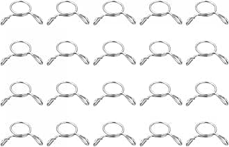 uxcell Fuel Line Hose Clips, 20pcs 8mm ID Fit 9-9.5mm OD Hose 304 Stainless Steel Water Pipe Air Tubing Spring Hose Clamps for Motorcycle Scooter