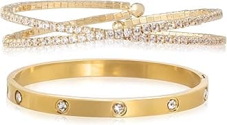 Gold Bracelets for Women Stainless Steel Bracelet 18K Love Bangle for women Cubic Zirconia Cuff Gold Bangle Set Fashion Jewelry Gifts