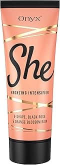 SHE Sunbed Bronzing Accelerator for Women - Indoor Tanning Cream with Bronzer - Anti-Cellulite Fast-Absorbing Formula, Long-Lasting Glow | 200 ml
