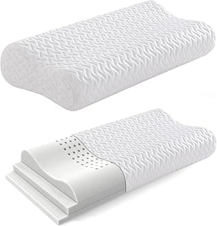 Hcore Memory Foam Pillow for Neck Pain Relief, Contour Cervical Pillow for Side Sleepers, Sandwich Orthopedic Pillow, Ergonomic Adjustable Pillow