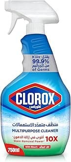 Clorox Multipurpose Spray Cleaner with Bleach, 750ml, Kills 99.9% Of Germs, Clorox Spray Cleaner with Bleach