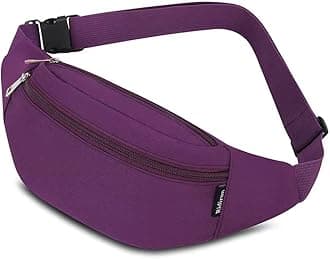 Bumbags and Fanny Packs for Men Women Hiking Running Travel Waterproof Waist Bag Walking Dog Outdoor Sport for Ladies Boys Purple