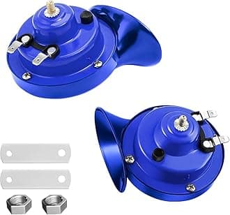 Super Loud Train Horns, Car Waterproof Durable Air Electric Snail Horn, 12V Raging Sound Air Horns Replacement Kit, Automotive Accessories Universal for Car, Motorcycle, Truck, Bike, Boat (Blue)