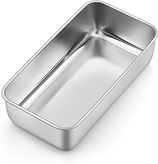 9 inch Loaf Pan, Stainless Steel Bread Baking Pan, Metal Bakeware For Bread Cake Toast Meatloaf Lasagna, Healthy & Non Toxic, Brushed Surface & Easy Clean, Oven & Dishwasher Safe
