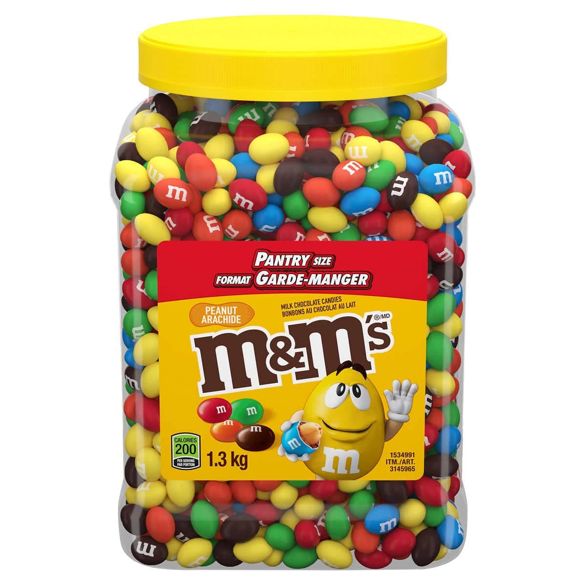 M&M'S Peanut Chocolate Candy, Pantry Size, 1.3 kg