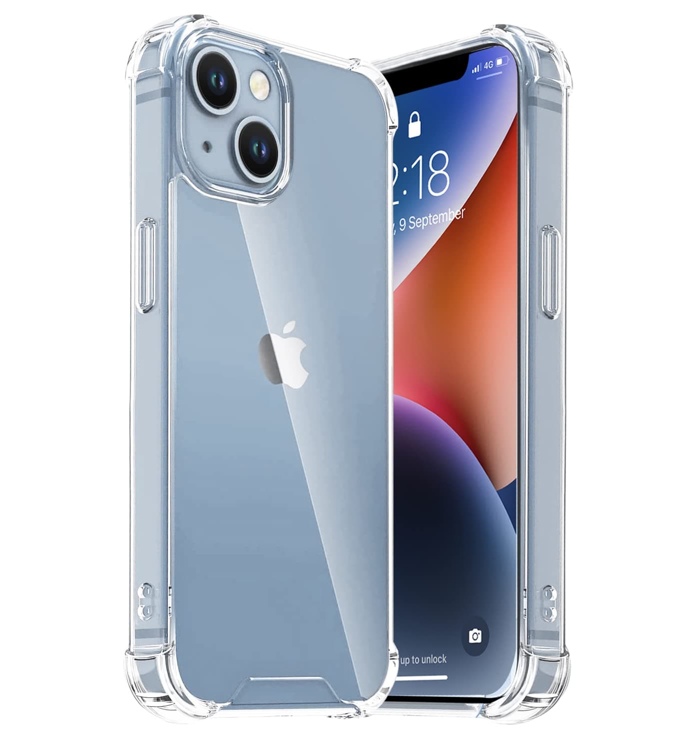 EGOTUDE Shockproof Transparent Hard Back Scratch Resistant Cover Shockproof Case for iPhone 14 / iPhone 13 (Clear) (Polycarbonate)