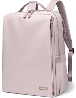 Stylish Laptop Backpack for Women Airline Approved Perfect for Work College and Travel Multi-Functional Casual Daypack Fits 15.6 Inch Notebook (Pinkish Grey)