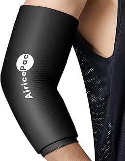 AiricePac Elbow Ice Pack for Tendonitis & Injuries - Gel Material - Hot & Cold Pack - Black - Reusable - Tennis Elbow & Golfer's Elbow Relief