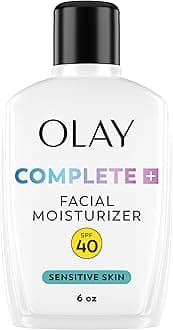 Complete+ Face Moisturizer with Sunscreen SPF 40, For Sensitive Skin, Broad Spectrum Sun Protection, Fragrence-Free - No White Cast on All Tones, Nourishes Moisture Barrier - Ceramides, 6 Oz