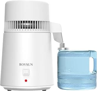ROVSUN 【Upgraded】 1.1 Gallon/4L Water Distiller Countertop Distilled Water Machine with Flame-Retardant Material, BPA-Free Container & Stainless Steel Interior, 750W Distilled Water Maker Purifier