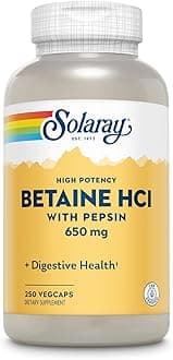 Solaray High Potency HCl With Pepsin 650 mg - 250 Capsules