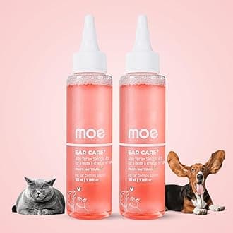 Moe Puppy Ear Care+ | Ear Cleaning Solution for Dogs and Cats | Prevents Infections, Soothes Itching, Removes Wax, Eliminates Ear Odour | Non-Irritating Dog Ear Cleanser | 100ml (Pack of 2)