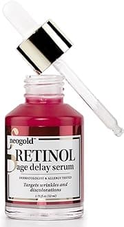 NeogoldResurfacing Retinol Serum Wrinkle Rewind Skin Care Facial Booster | Anti Aging Retinol Concentrate Moisturizer For Face Reduces Appearance Of Wrinkles, Sagging Skin, & Fine Lines, 1.75 Fl Oz