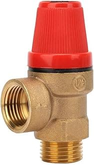 Safety Valve, Boiler Safety Pressure Relief Valve, G1/2 Pressure Relief Valve, DN15 Thread Brass Spring Hanging Furnace Safety Valve, for Water, Oil, Gas, Closed Water Heaters (6Bar DN15)