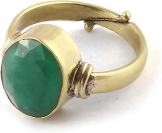 3.25 to 11.25 Ratti Natural Certified Emerald Panna Gemstone Silver, Copper Panchdhatu Panna Emerald Birthstone Astrology Ring for Men (3.25)