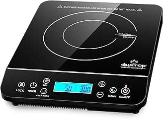 Duxtop Portable Induction Cooktop, Countertop Burner Induction Hot Plate with LCD Sensor Touch 1800 Watts, Black 9610LS BT-200DZ