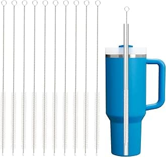 Straw Cleaner Brush for Stanley, 10Pcs Extra Long Straw Cleaning Brush for 40oz 30oz 20oz 14oz Stanley Mug and Cleaning More Glass, Stainless,Bottle and Silicone Straw