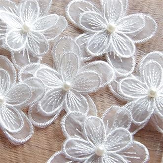 10pcs Butterfly White Lace Flower Applique Trim for Wedding Dress Garment Accessories Decoration Sew On Lace Fabric