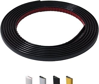 9.8 Ft Peel and Stick Wall Molding Trim, D-Shape Flexible Molding Trim Matte Black for Backsplash, Mirror, Wall, Window & Door Frames, Waterproof Self Adhesive Trim(W:0.4", T:0.1")