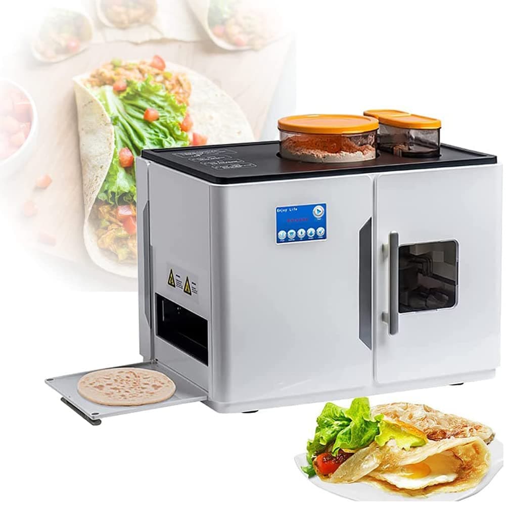 Fully Automatic Maker, Electric Chapati Tortilla Pancake Flatbreads Pita Making Machine, One Key to Make 20 Pcs/One Time for Chapati, Flour Tortilla, Tawa, Dosa