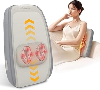 Snailax UP-Down Shiatsu Back Massager with Heat, 4D Deep Kneading Back Massage for Back Pain, Chair Massager for Office, Home, Valentine's Day Gifts for Her, Him