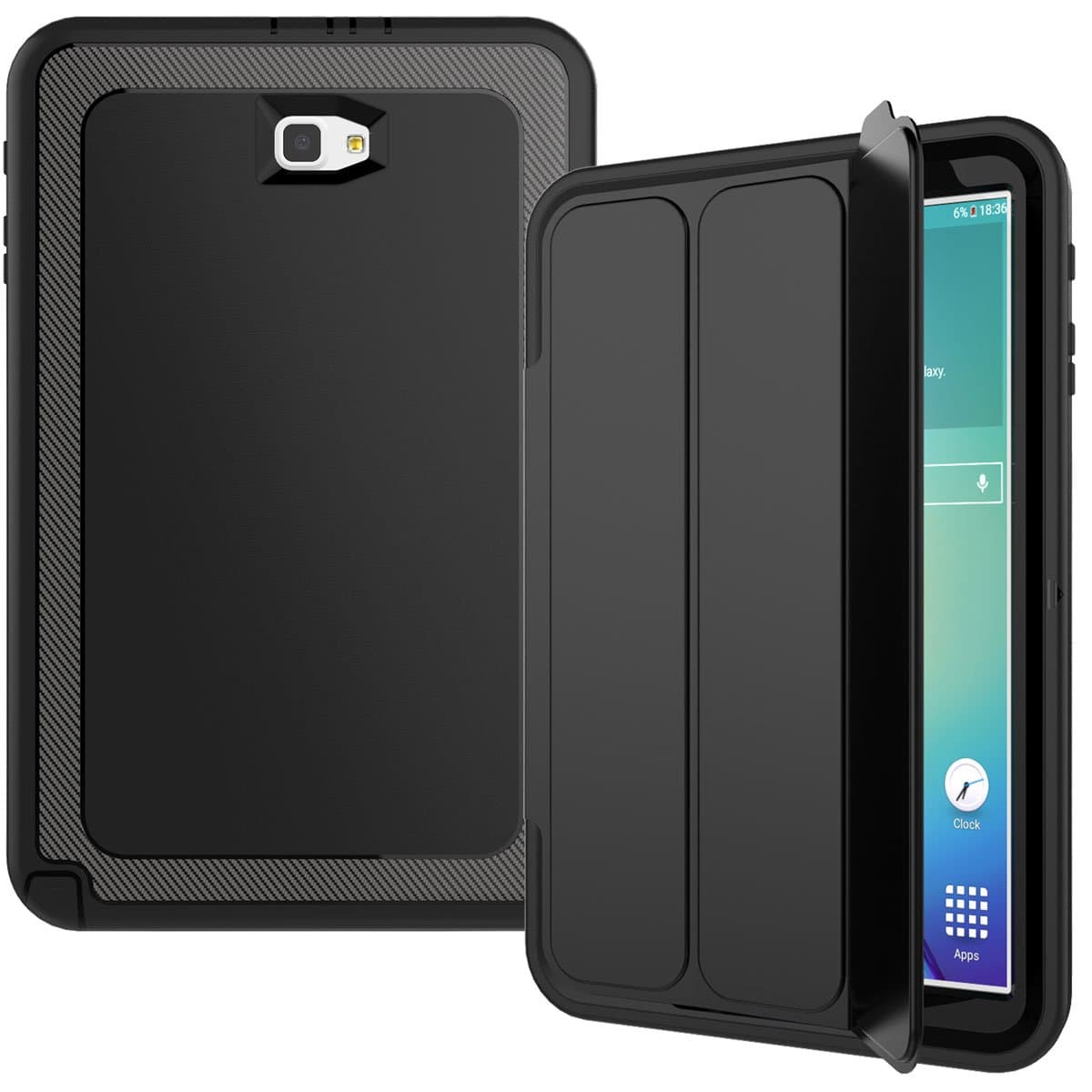 For Samsung Galaxy Tab A 10.1 Case, Case Cover for Galaxy Tab A 10.1 Inch Tablet SM-T580 Heavy Duty Shockproof Smart Case Cover Black