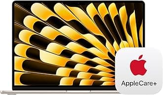 Apple 2025 MacBook Air 15-inch Laptop with M4 chip: Built for Apple Intelligence, 15.3-inch Liquid Retina Display, 16GB Unified Memory, 256GB SSD Storage, Touch ID; Starlight with AppleCare+ (3 Years)