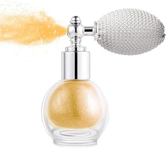 Hair and Body Glitter Spray, Holographic Glitter Highlighter Powder, Face Body Clothes Shiny Glitter, Loose Shimmer Hairspray Festival Rave Prom Accessories (Gold)