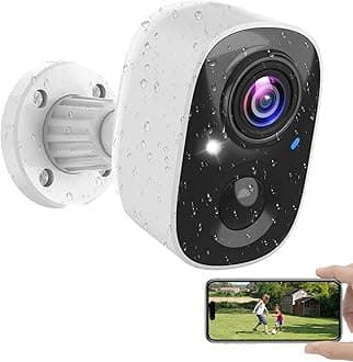 Security Cameras Wireless Outdoor Indoor, 2K Battery Powered WiFi Camera for Home Security, AI Motion Detection, Color Night Vision, IP66 Weatherproof, 2-Way Talk, Siren Alarm, SD/Cloud Storage