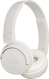 JBL T450BT in White – Over Ear Bluetooth Wireless Headphones, Compact with Pure Bass Sound w/ Built-In Microphone