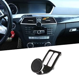 Black Aluminum Alloy Car Center Air Vent Mobile Phone Holder Accessories for Mercedes Benz C Class W204 C180 C200 2008-2013