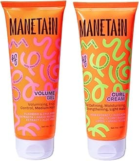 - MANETAIN Volumizing Curl Cream 200ml & Hair Styling Gel 200ml for Defined Curls | Hydrating, Anti-Frizz & Long-Lasting Hold for Wavy, Curly Hair | Natural Ingredients, Vegan & Cruelty-Free