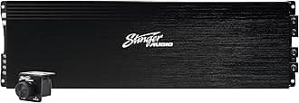 STINGER Audio MT-4000.1 Monoblock 4000 Watt RMS High-Power Competition Car Audio Subwoofer Amplifier w/Remote Control Bass Knob, Class D, Hexfet Mosfet, Subsonic Filter, Low-Pass Filter, Bass Boost Q