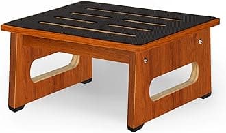 One Step Stool for Bed, Wooden Step Stool with Non-Slip Feet, 450 LBS Capacity Stepping Stool for Adults Seniors, Bedside Steps for High Beds, Bathroom Kitchen Bedroom, Easy to Assemble, Rustic Brown