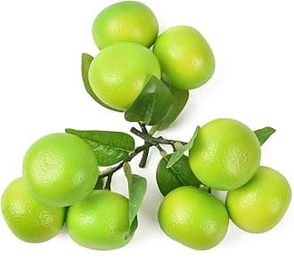 Fake Mini Tangerine Orange Artificial Fruit Simulation Fake Lifelike for Home Party Kitchen Festival Decoration 3PCS (Green)