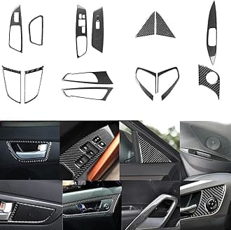 Real Premium Carbon Fiber Sticker Compatible with Hyundai Veloster 2012-2017 2013 2014 2015 2016 Car Door Handle Window Lift Switch, A-Pillar Panel Accessories 15pcs