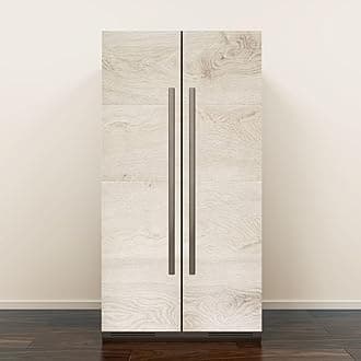 Self Adhesive Vinyl Refrigerator Wrap Set Clean Floor Door Mural Removable Fridge Sticker Peel and Stick Decal Rustic Kitchen Decor, Style 7