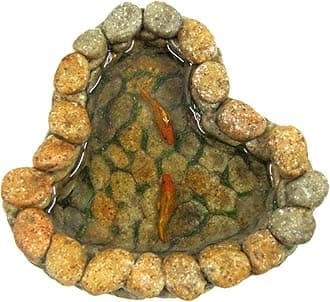 TG,LLC Treasure Gurus Miniature Fairy Garden Stone Rock Koi Fish Pond Landscape Ornament Dollhouse Outdoor Decor