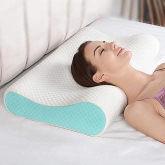 Memory Foam Pillow, Contour Cervical Orthopedic Memory Foam Pillows Supports Neck Pain and Shoulder Pain for Sleeping, Ergonomic Cervical Pillow Neck Support Pillow for Side Back (C1)