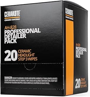 CERAKOTE® Ceramic Headlight Restoration Professional Detailer Pack (20 Ceramic Wipes) - Brings Headlights Back to Like New Condition - Step 3 Only