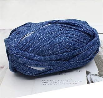 1 PCS Colorful T-Shirt Yarn Knitting Yarn Fabric Crochet Cloth for DIY Knitted Fabric Art (#41 Blue)