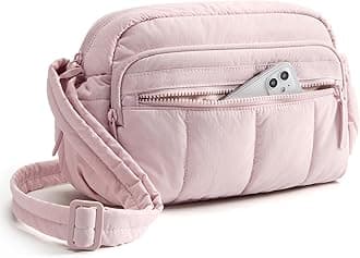 Anti Theft Crossbody Bags for Women Travel Purse, Medium Quilted Puffy cross body bag, Handbags Shoulder Purses, Baby Pink-medium