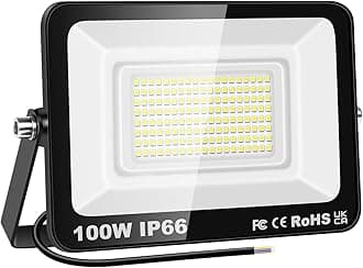 100W LED Flood Lights Outdoor, Super Bright Security Lights, IP66 Waterproof Floodlight, Cold White (6500K) Wall Light, Perfect for Garden, Yard, Garage, Patio,Warehouse, Parking Lot