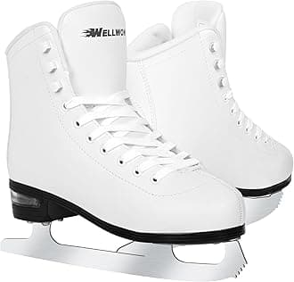 Figure Skate for Women and Mens, Classic Design High-Top PU Leather Ice Skates for Outdoor and Indoor, Figureskates for Beginner