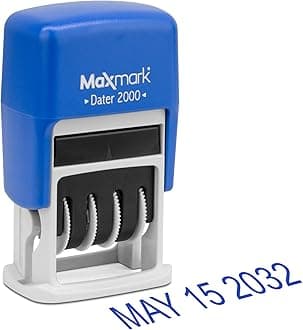 MaxMark 2000 Dater Self Inking Date Stamp - Blue