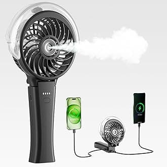 HandFan 4000mAh Portable Misting Fan, 50ml Water Tank, Rechargeable Handheld Personal Mister Fan, Spray Water Mist, Foldable Electric Cooling Ice Fans for Beach, Travel, Outdoors(Black)